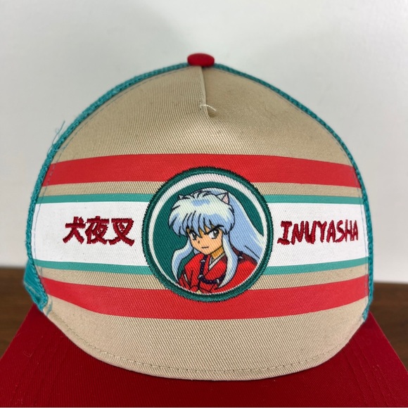 InuYasha CultureFly Mesh Snapback Trucker Hat Cap Unisex Teal/Red - Picture 3 of 14
